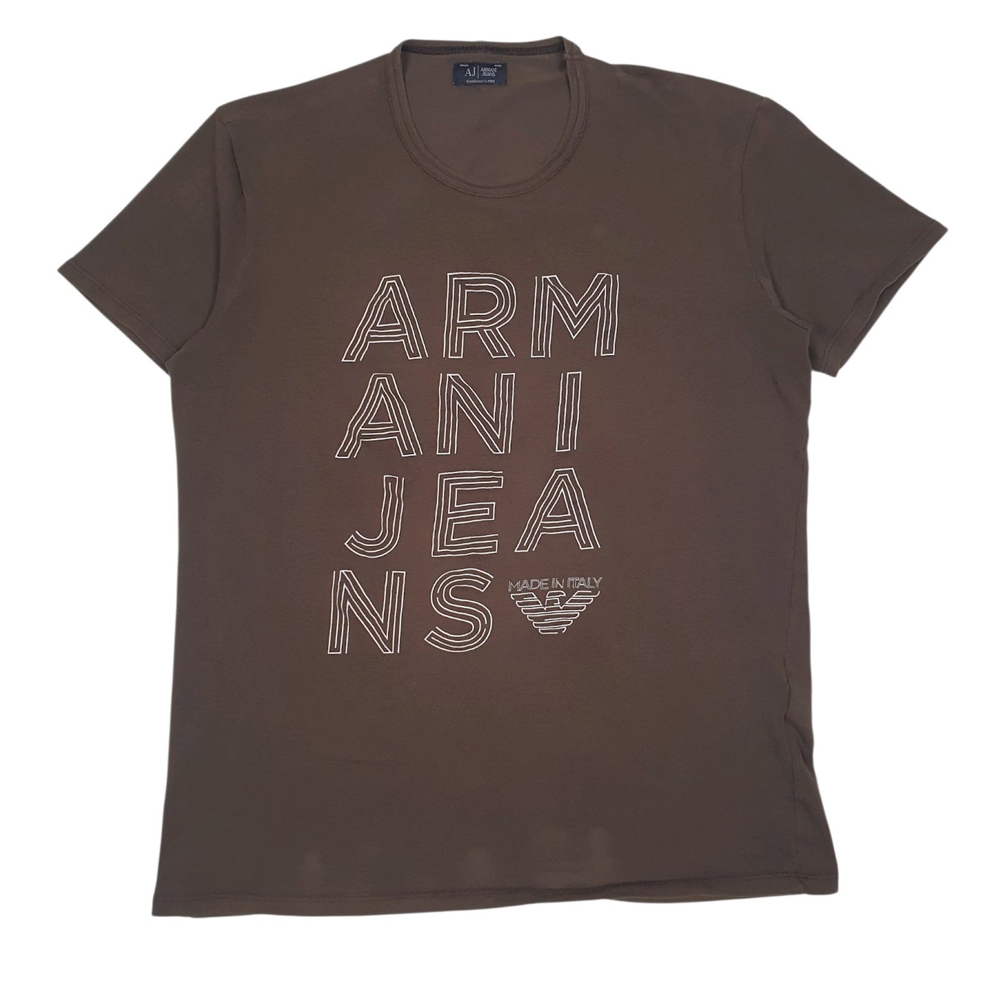 Mens Brown Armani  Short Sleeve T Shirt