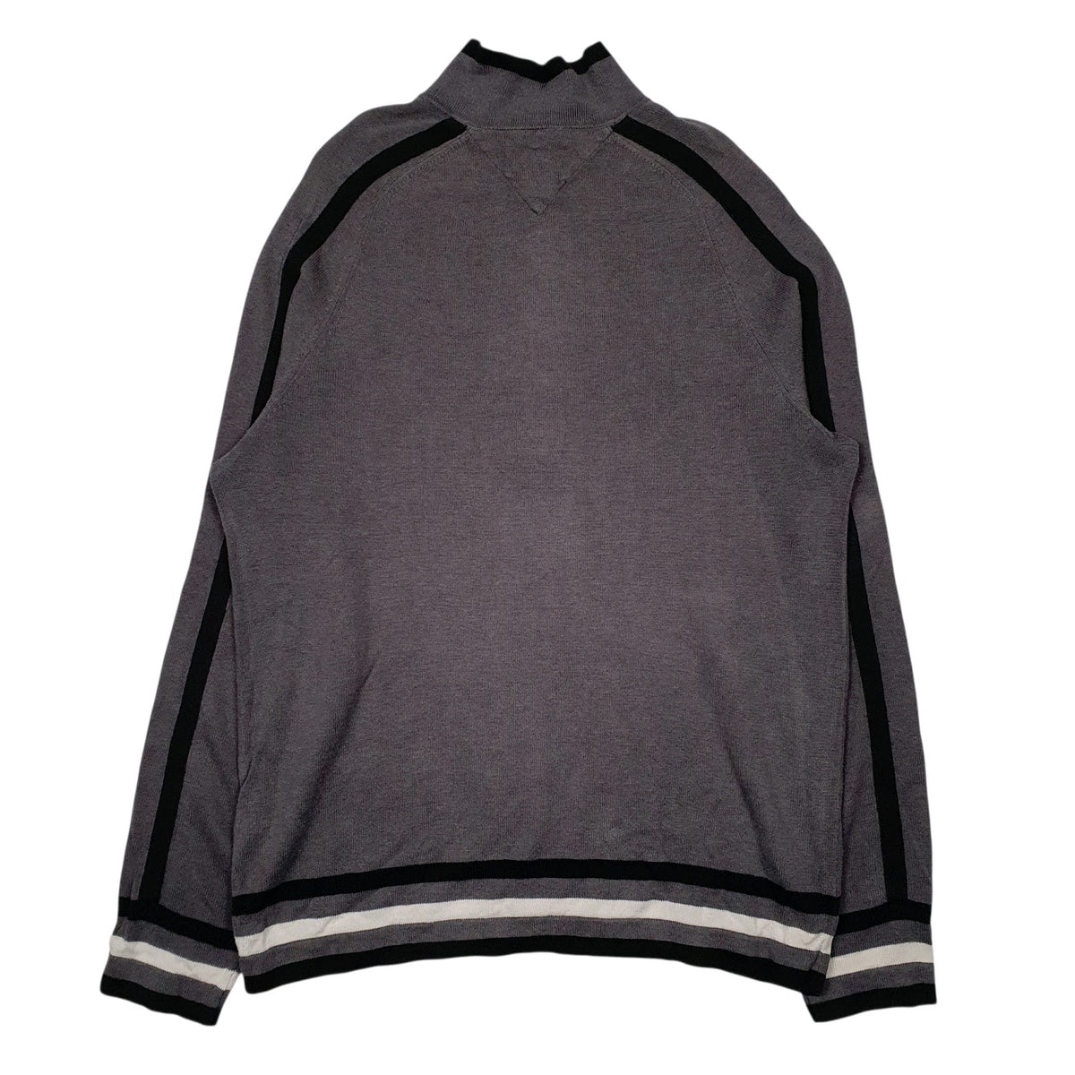 Mens Grey Tommy Hilfiger Henley Crewneck Jumper