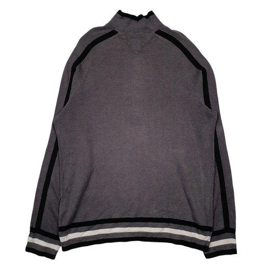 Mens Grey Tommy Hilfiger Henley Crewneck Jumper