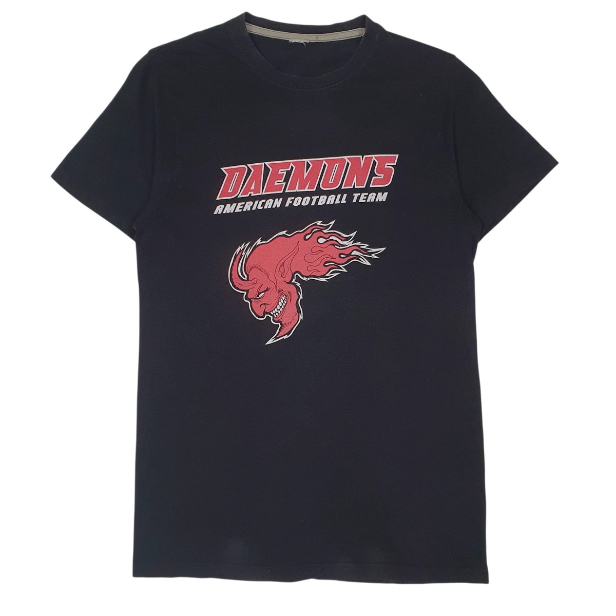 Mens Black Unbranded Daemons American Footbal Team Short Sleeve T Shirt