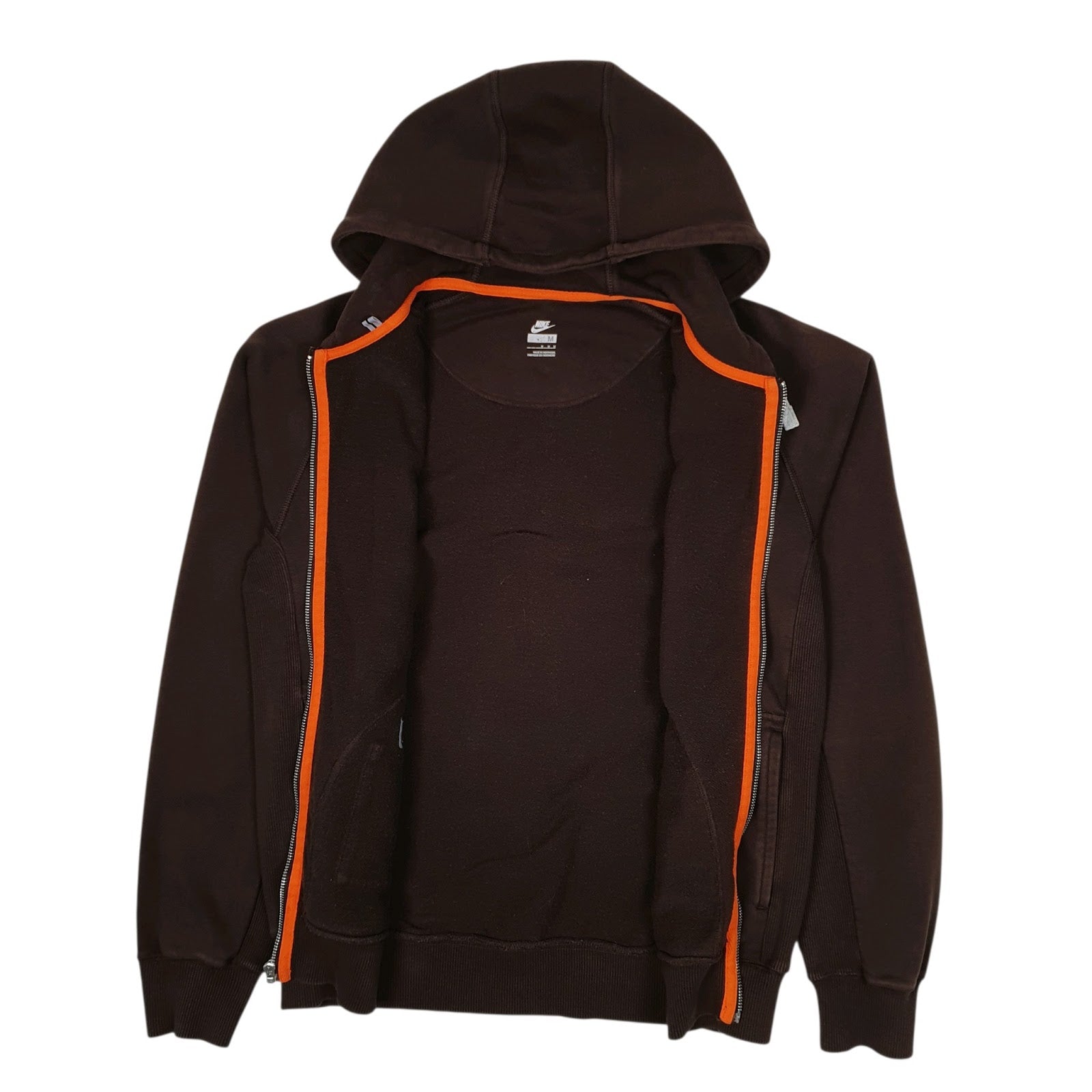 Mens Brown Nike Hoodie Full Zip Jumper