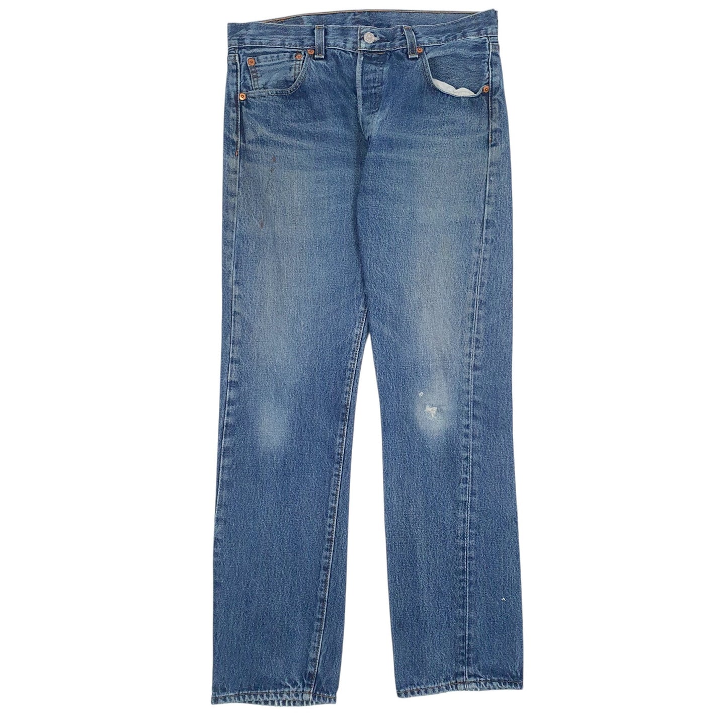 Mens Blue Levis Distressed 501 JeansW30 L30