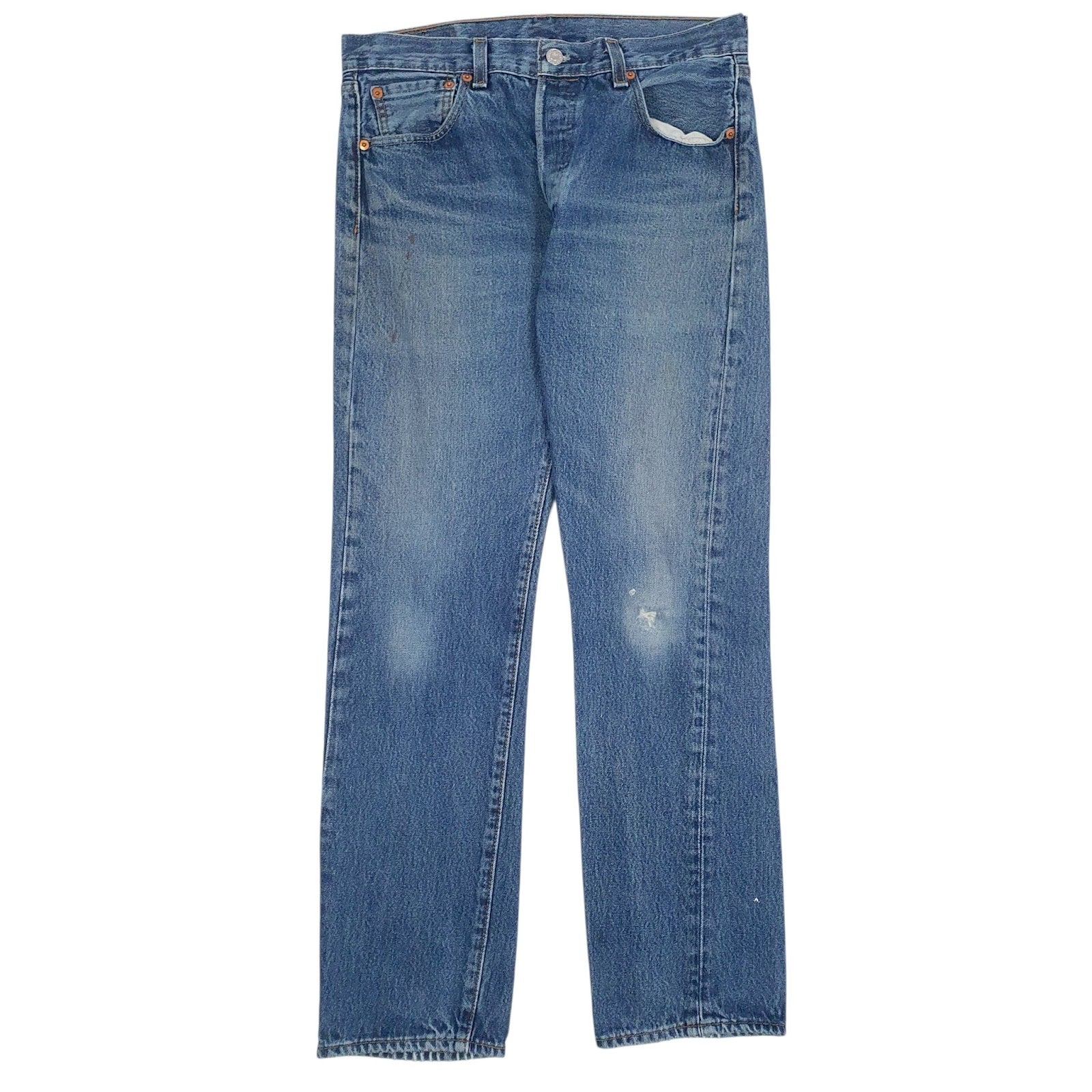 Mens Blue Levis Distressed 501 JeansW30 L30