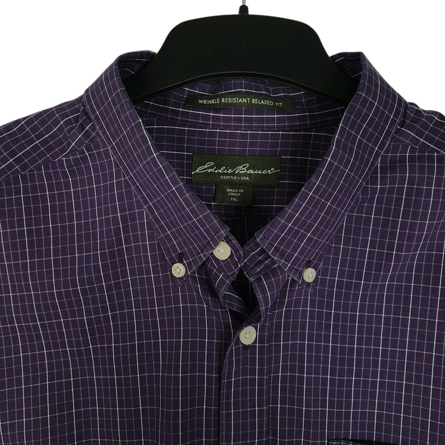 Mens Purple Eddie Bauer Tall  Shirt