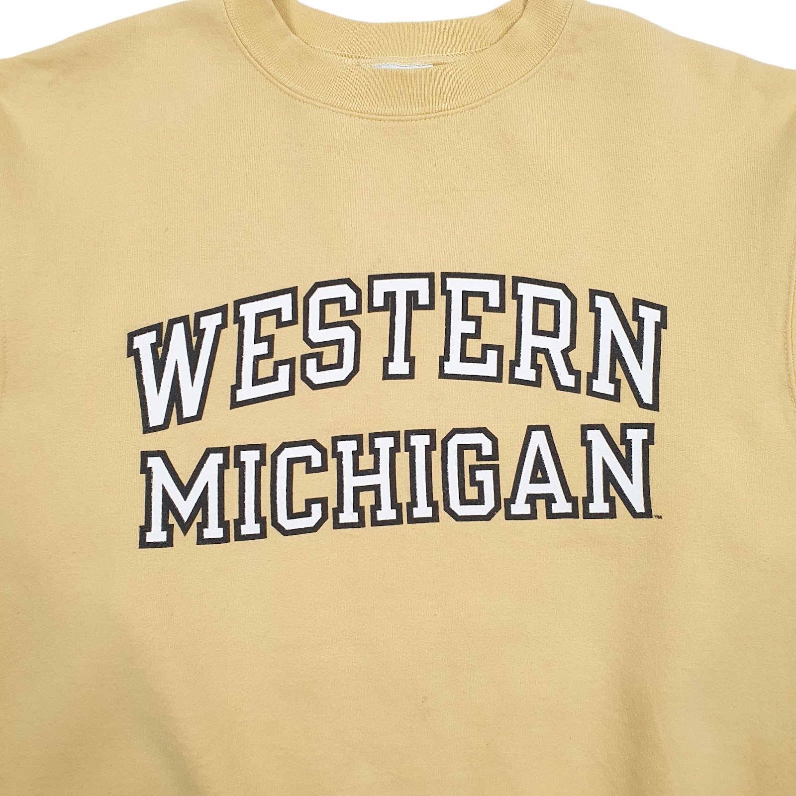 Mens Yellow Champion Western Michigan Crewneck Jumper