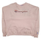 Womens Pink Champion Spellout Crewneck Jumper