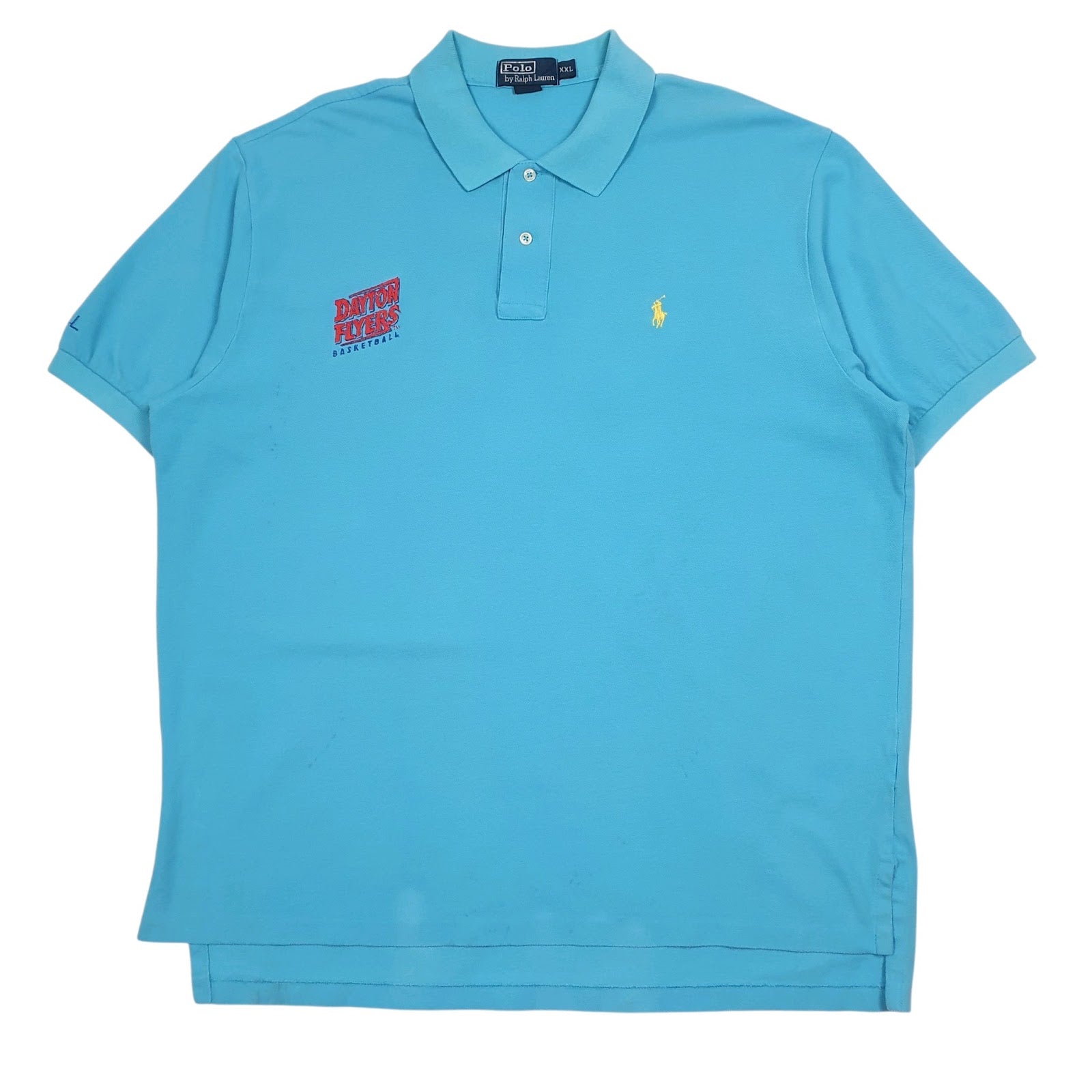 Mens Blue Polo Ralph Lauren Dayton Flyers Basketball Short Sleeve Polo Shirt