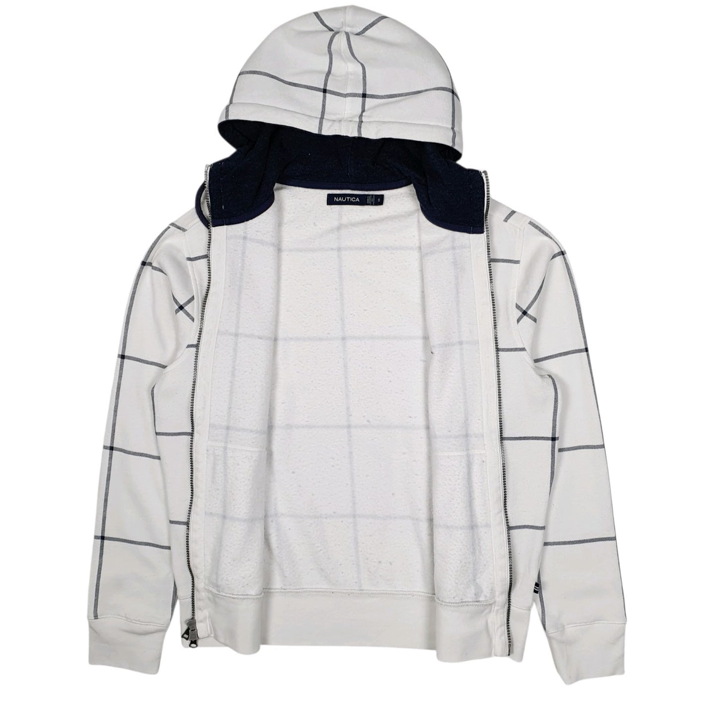 Mens White Nautica Hoodie Full Zip Jumper