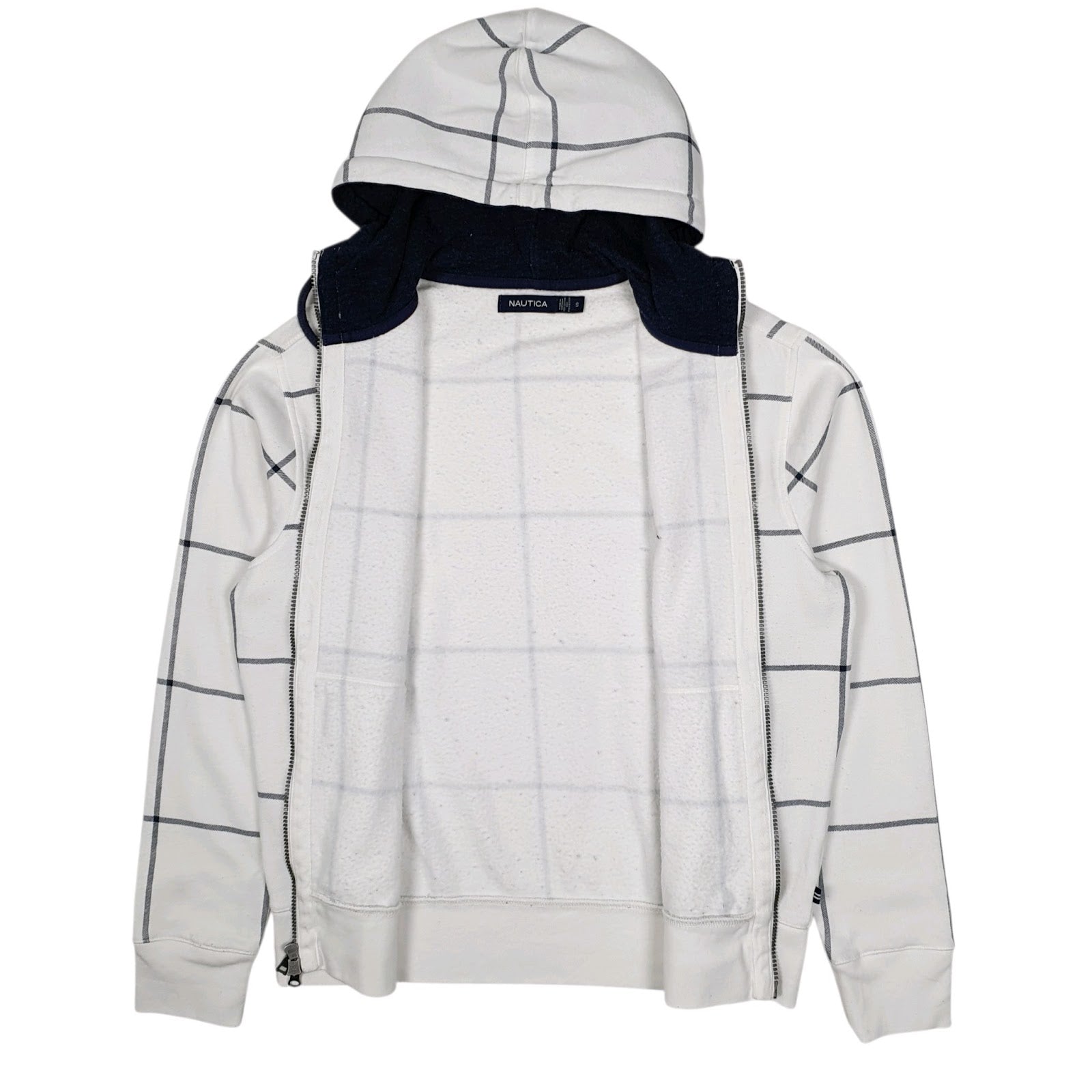 Mens White Nautica Hoodie Full Zip Jumper