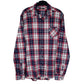 Mens Navy Gaudi Jeans Plaid Flannel Long Sleeve Shirt