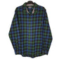 Mens Blue Eddie Bauer Heavyweight Plaid Flannel Long Sleeve Shirt