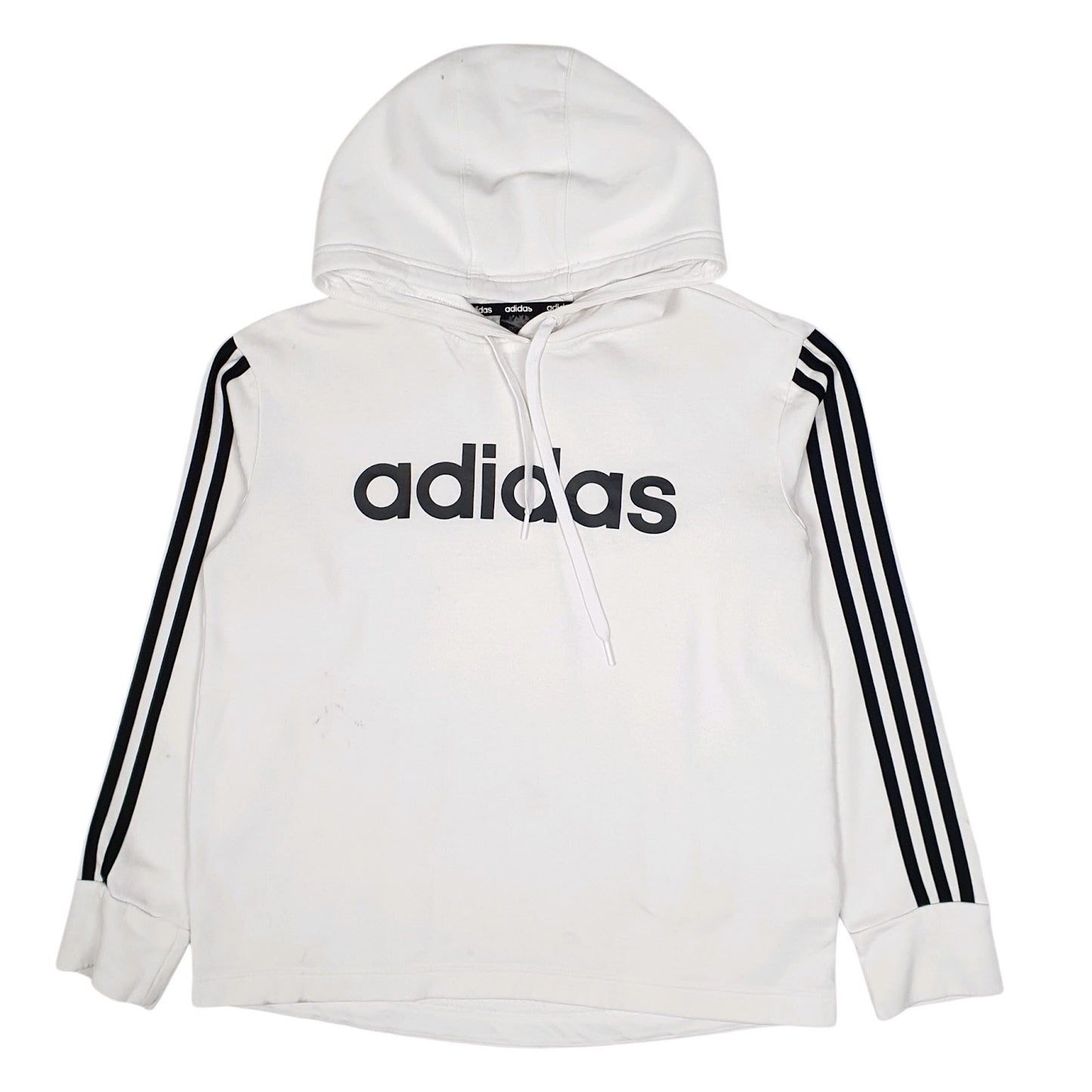 Womens White Adidas  Hoodie Jumper