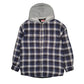 Mens Blue Wrangler Shacket Hoodie Plaid Windbreaker  Coat