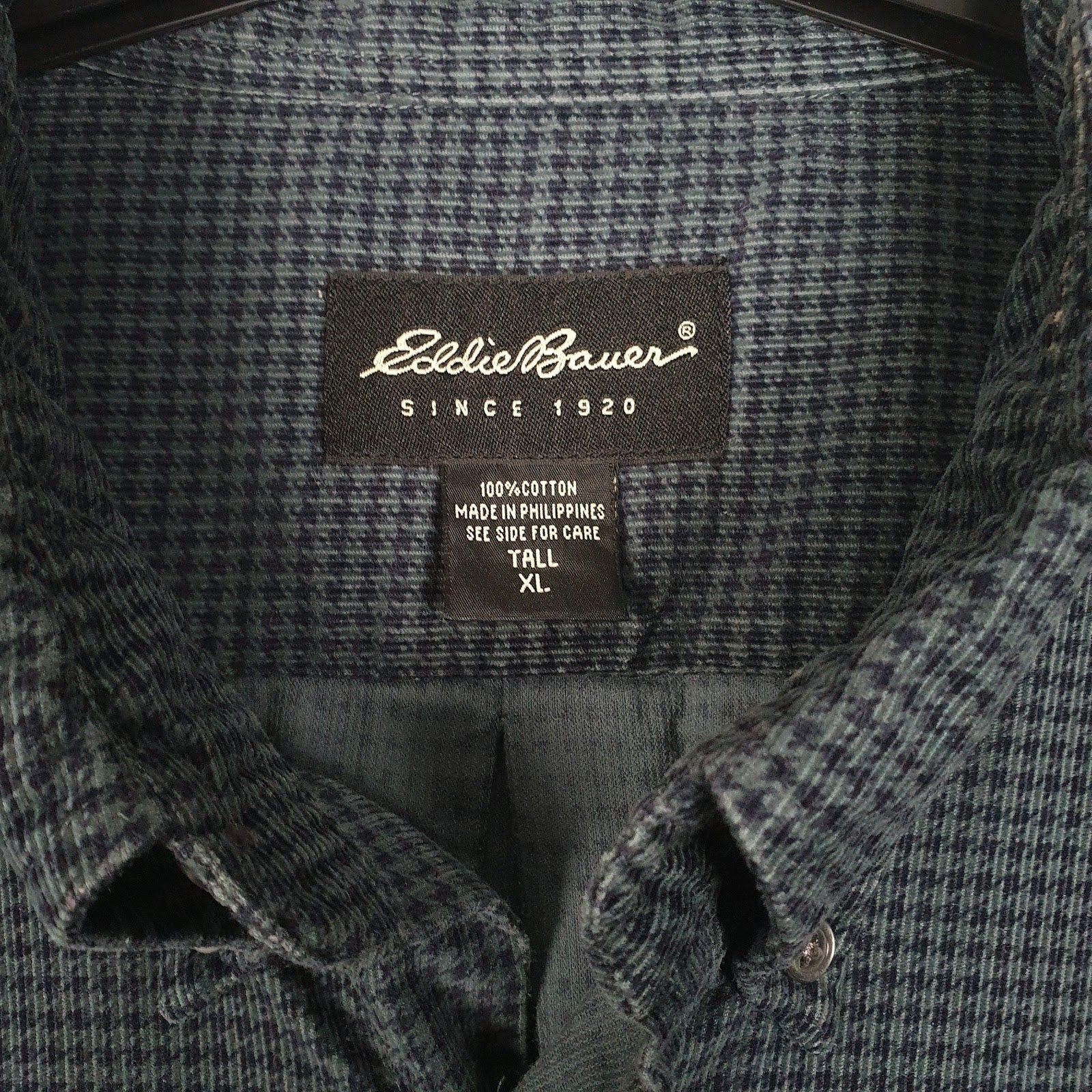 Mens Blue Eddie Bauer Flannel  Shirt