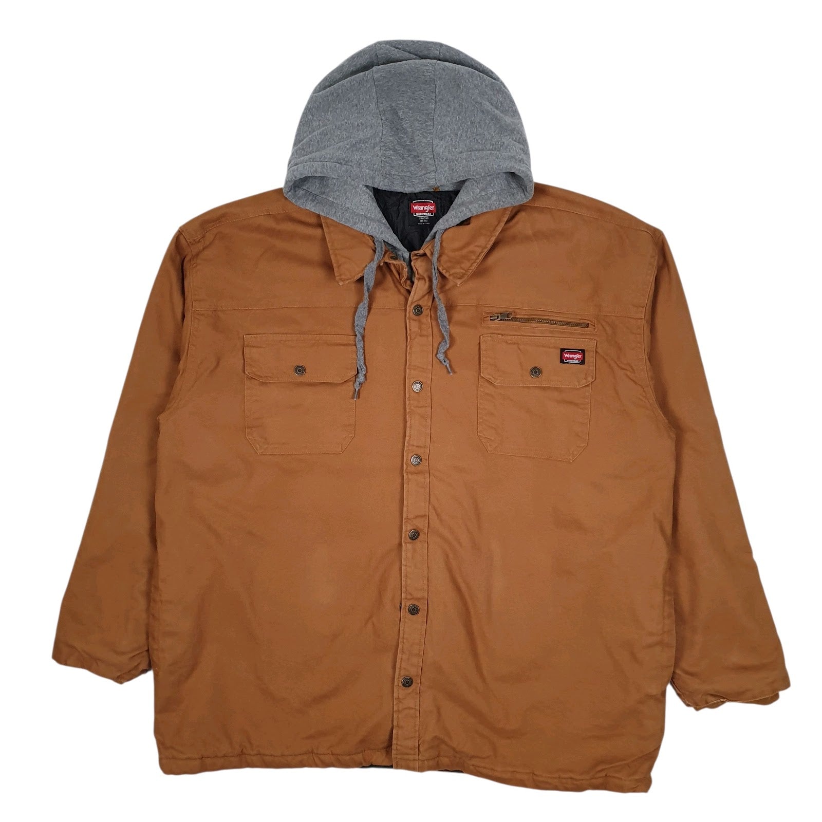 Mens Brown Wrangler Chore Hoodie  Coat