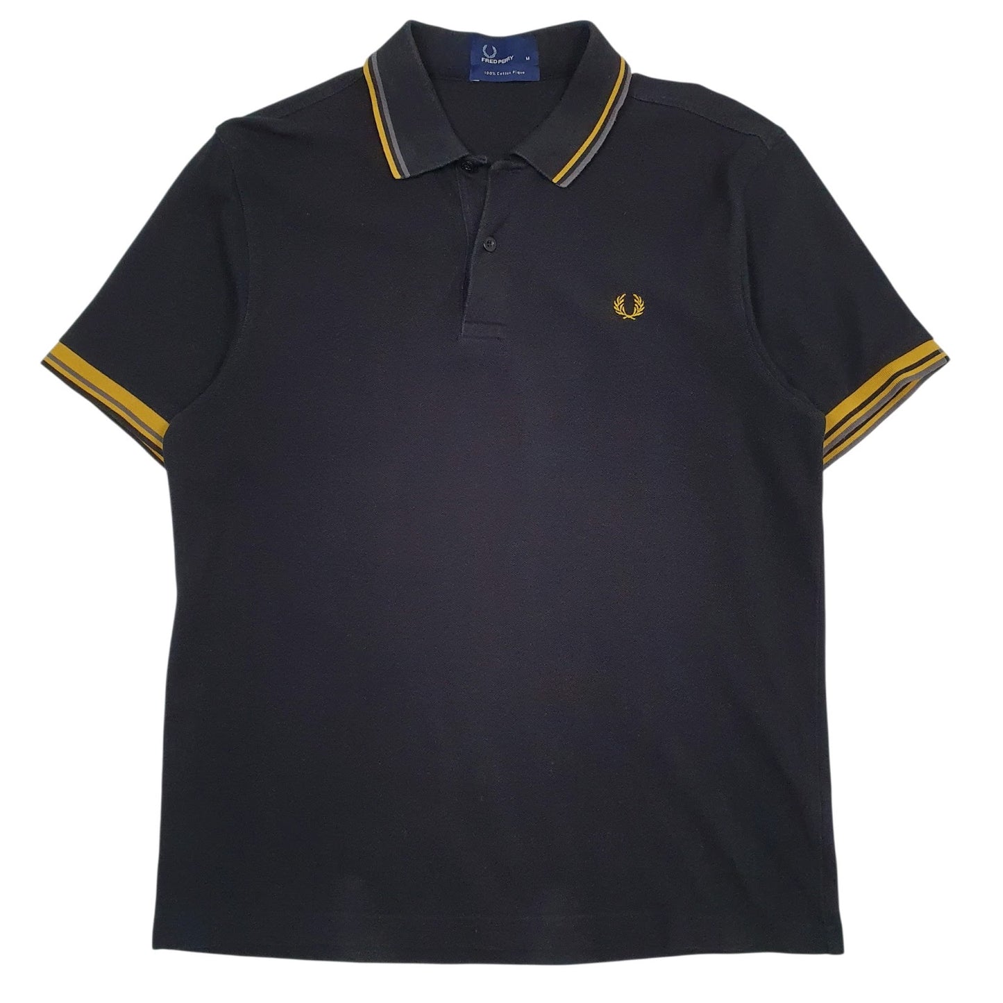 Mens Black Fred Perry  Short Sleeve Polo Shirt