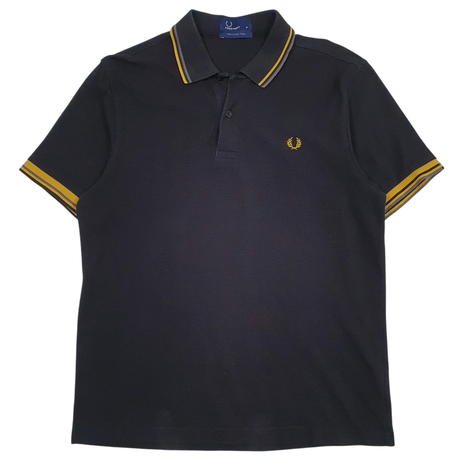 Mens Black Fred Perry  Short Sleeve Polo Shirt