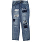 Mens Blue Nova Distressed Casual JeansW34 L32