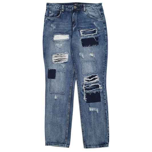 Mens Blue Nova Distressed Casual JeansW34 L32