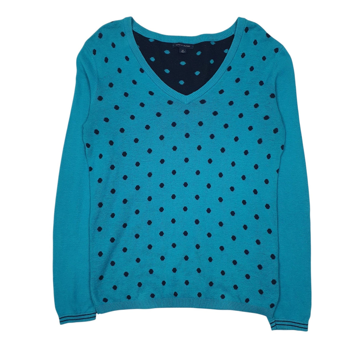 Womens Blue Tommy Hilfiger  V Neck Jumper