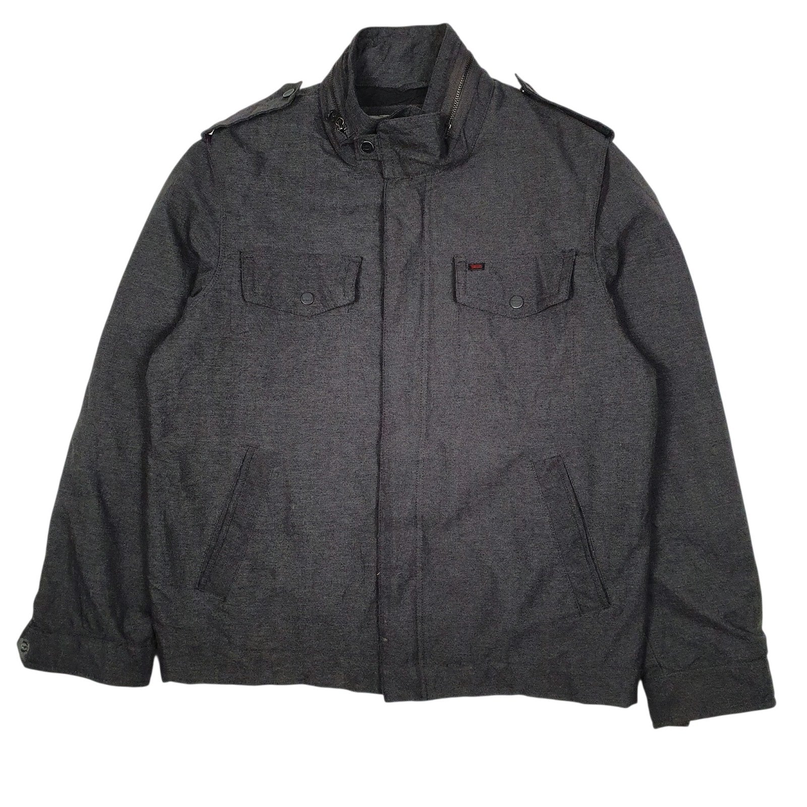 Mens Grey Levis Military Padded  Coat