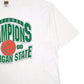 Mens White Fruit Of The Loom Vintage 00s National Champions Michigan State  T Shirt