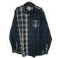 Mens Navy L.L.Bean Plaid Flannel Heavyweight Long Sleeve Shirt