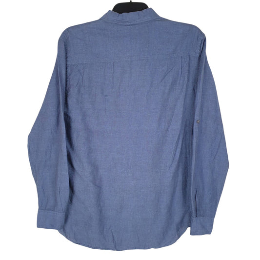 Mens Blue Perry Ellis Linen Mix  Shirt