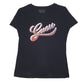 Womens Black Guess Spellout Short Sleeve T Shirt