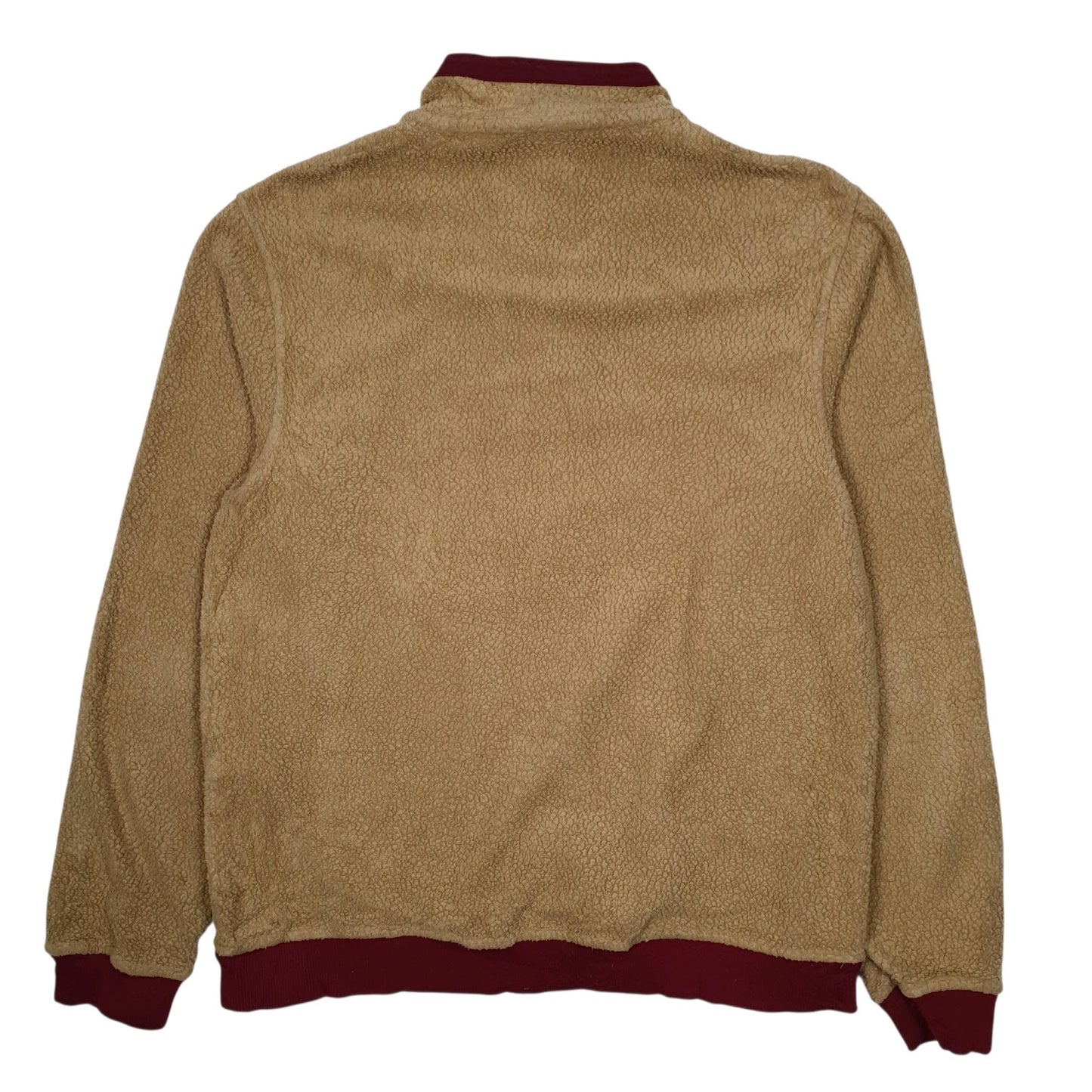 Mens Beige Patagonia Shearling Button Synchilla Retro Pile Quarter Zip Jumper