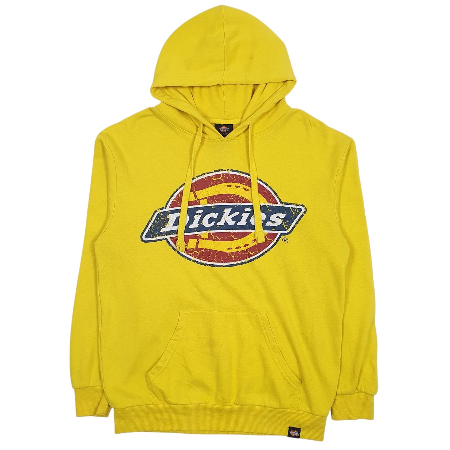 Mens Yellow Dickies Spellout Hoodie Jumper