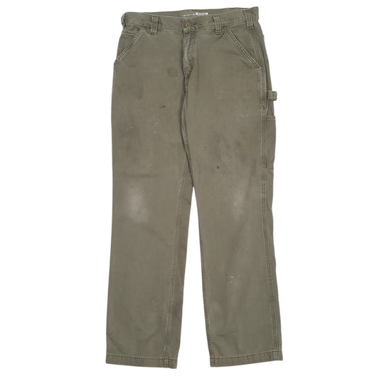 Mens Green Carhartt B324 ARG Workwear Carpenter Trousers