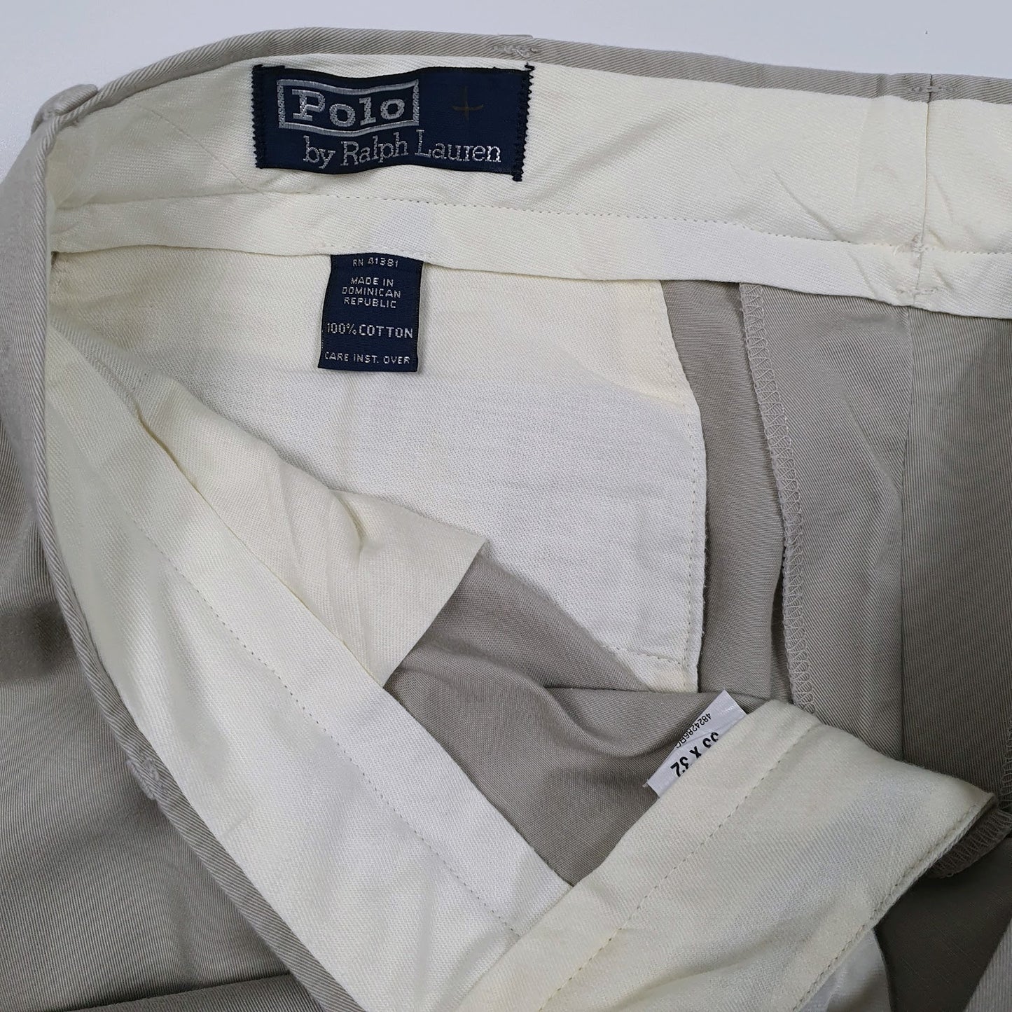 Mens Beige Polo Ralph Lauren Vintage 90s Pleated  Trousers