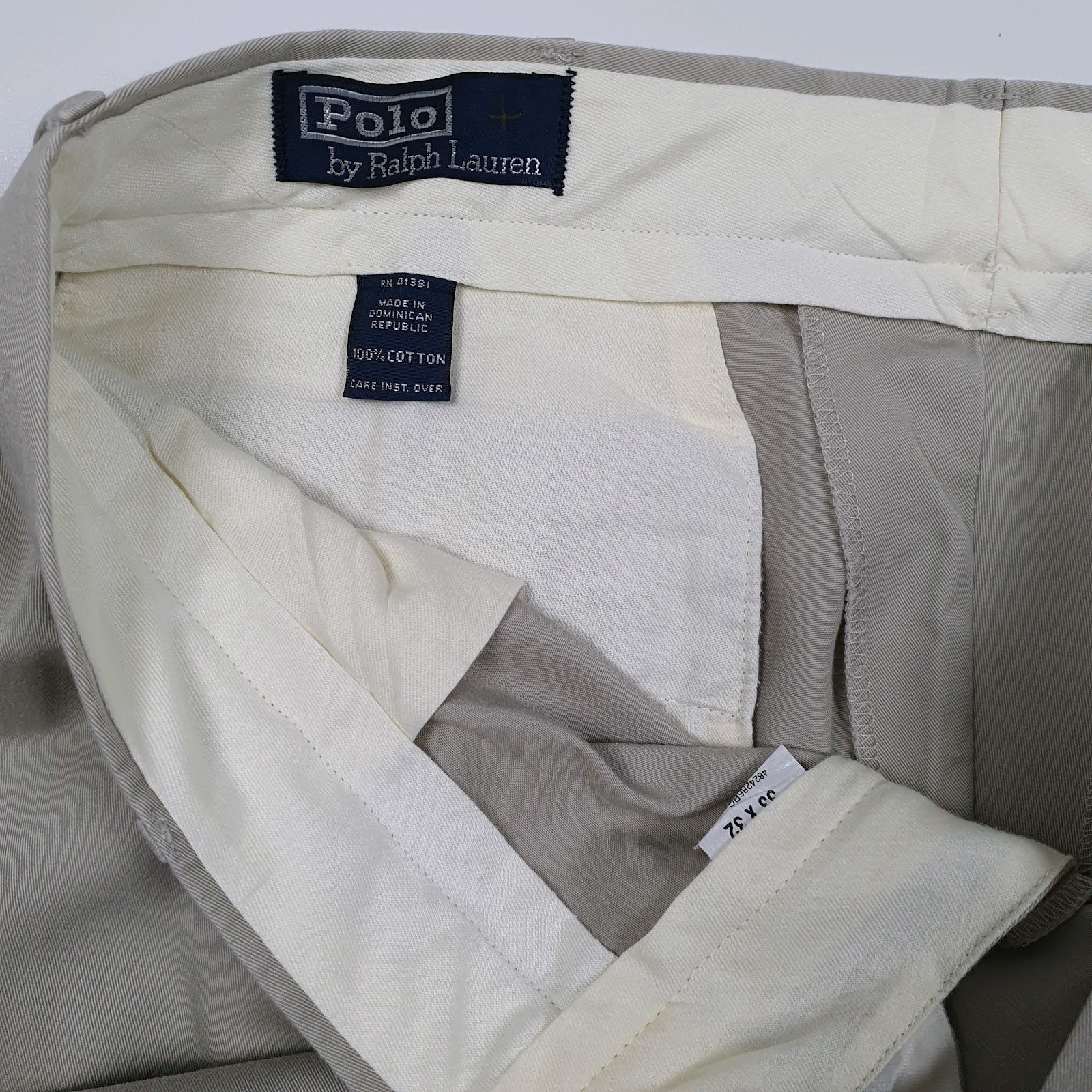 Mens Beige Polo Ralph Lauren Vintage 90s Pleated  Trousers
