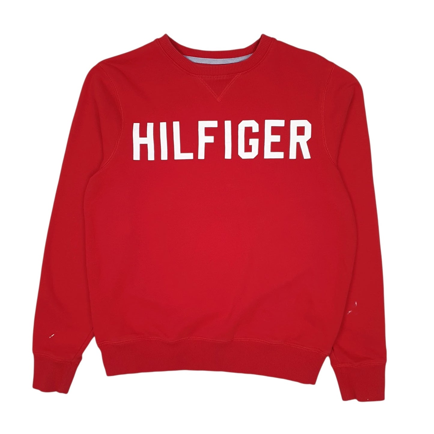 Mens Red Tommy Hilfiger  Crewneck Jumper