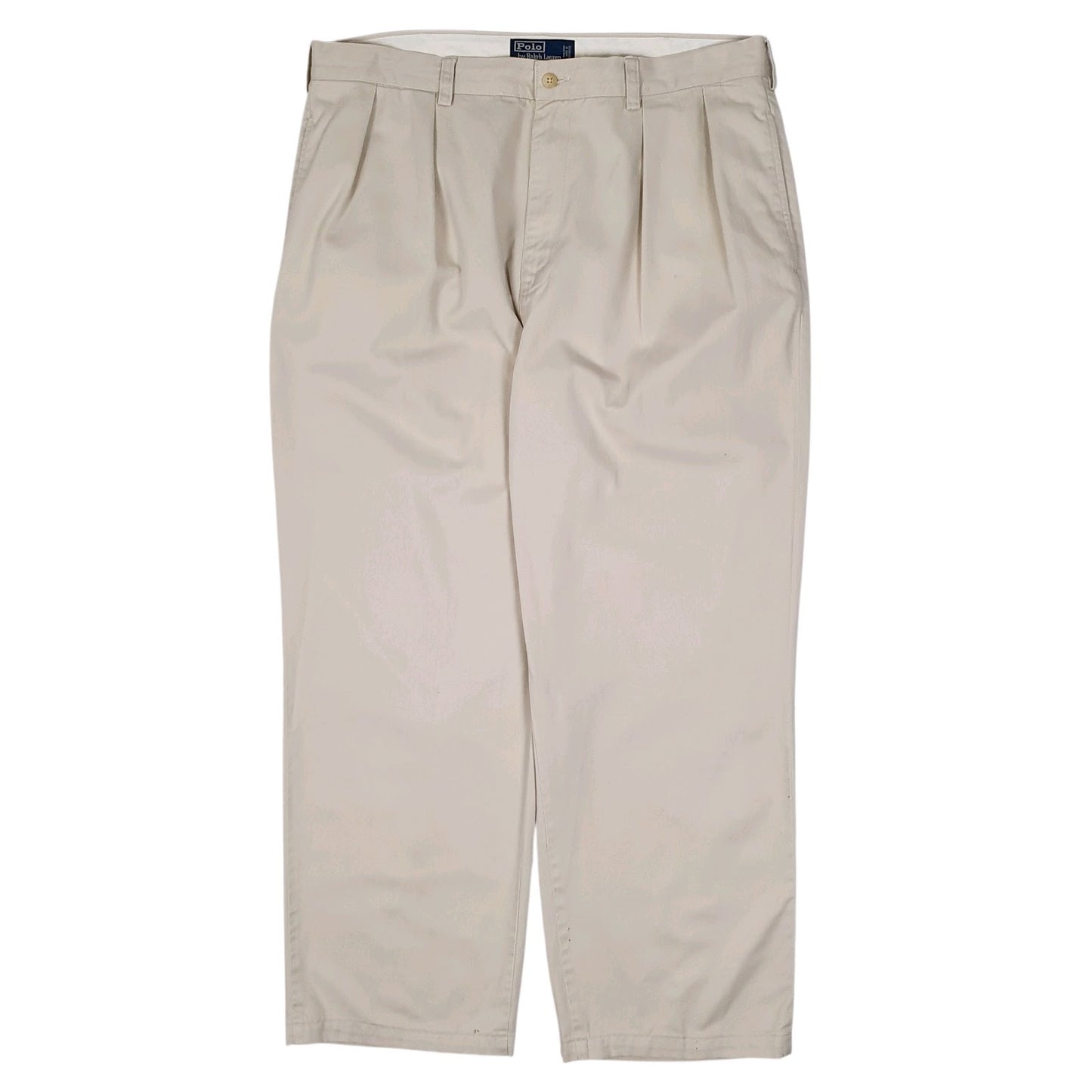 Mens Beige Polo Ralph Lauren Andrew Pant Double Pleated Chino Trousers