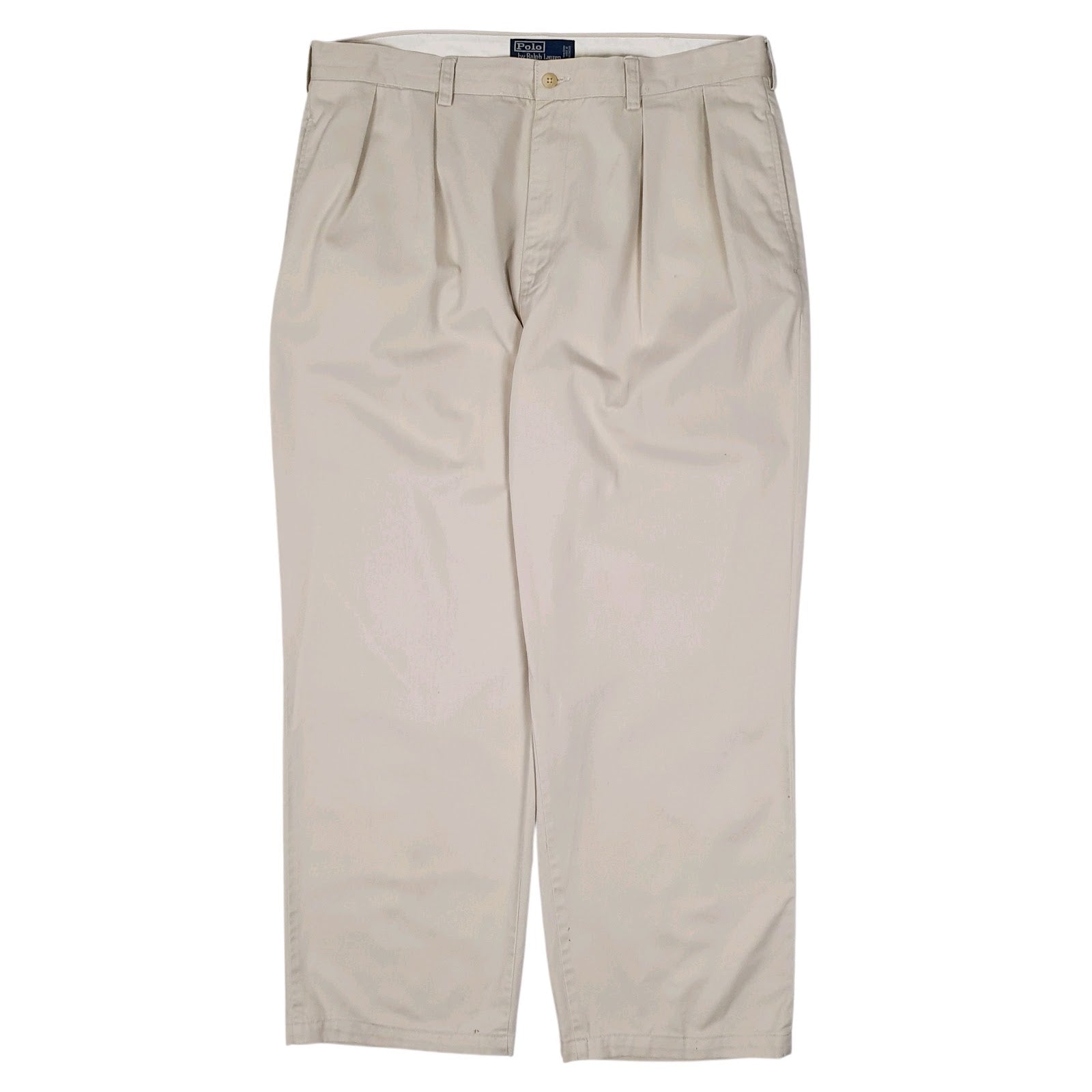 Mens Beige Polo Ralph Lauren Andrew Pant Double Pleated Chino Trousers