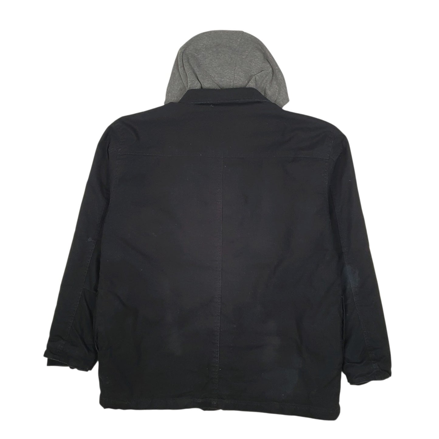 Mens Black Wrangler Chore Windbreaker Hoodie Padded  Coat