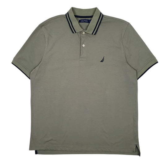 Mens Green Nautica  Short Sleeve Polo Shirt