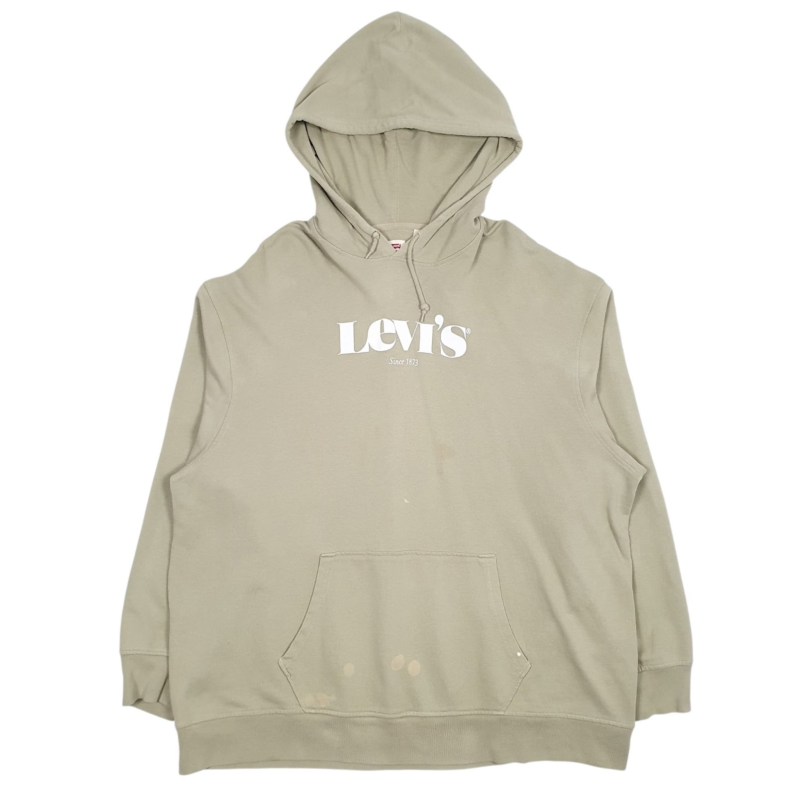 Mens Green Levis Spellout Hoodie Jumper