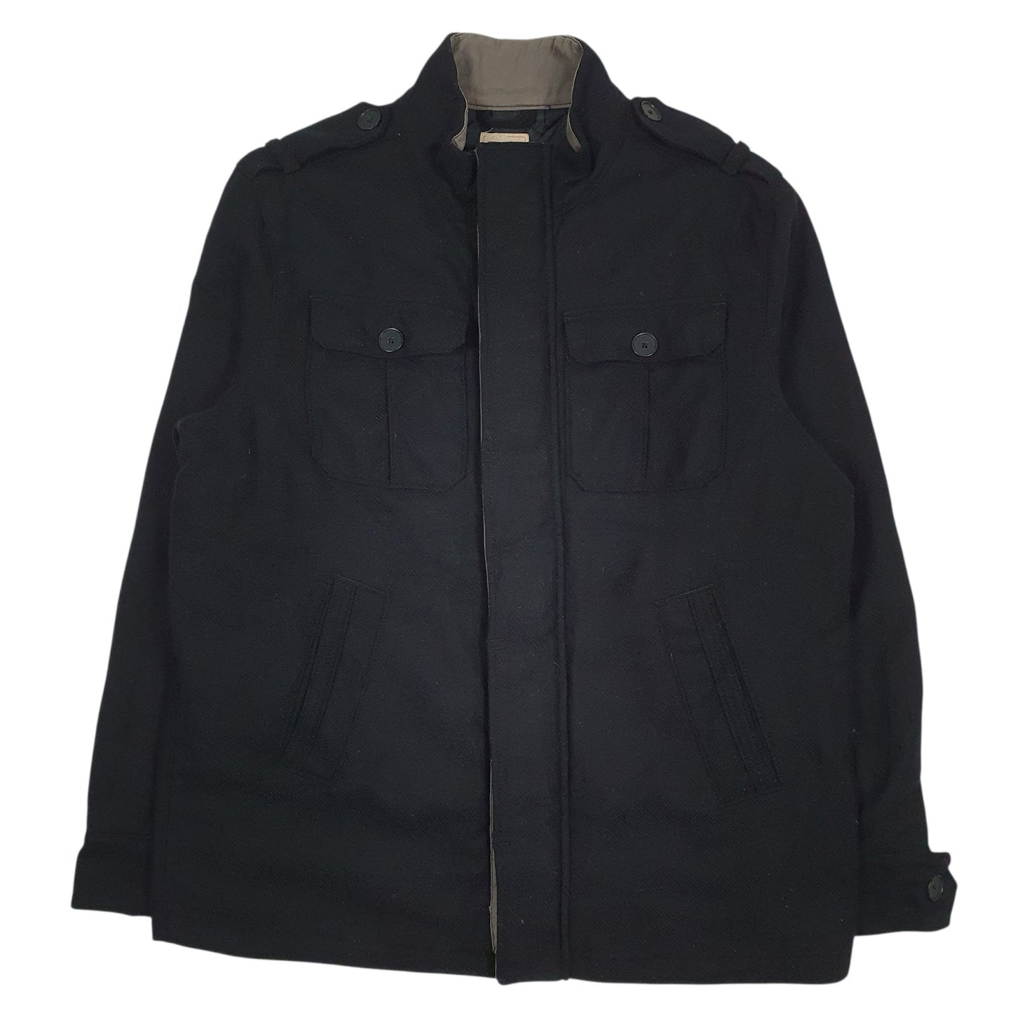 Mens Black Levis Wool  Coat