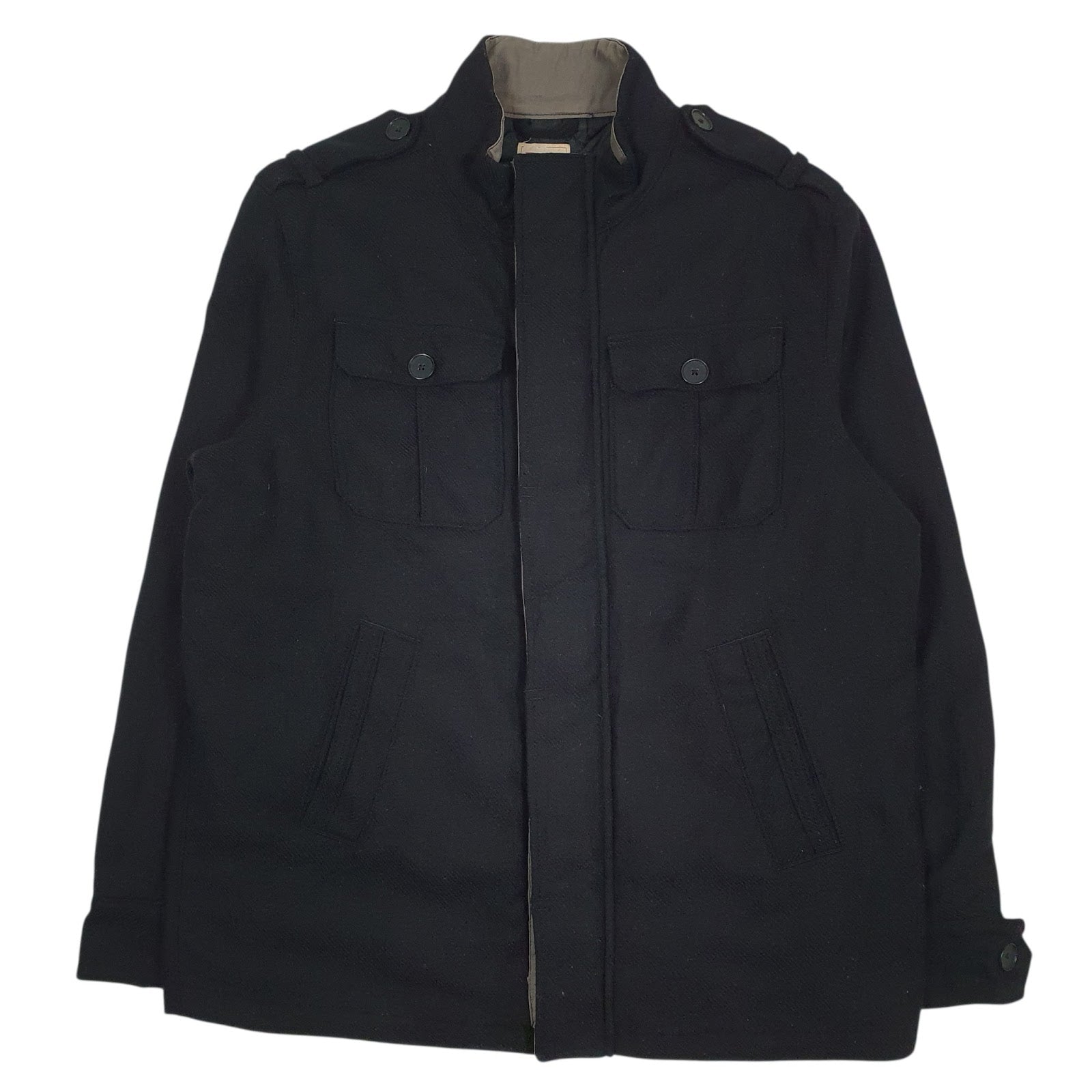 Mens Black Levis Wool  Coat