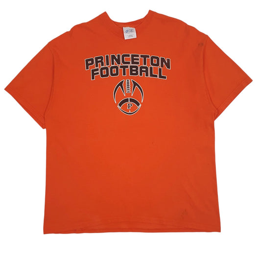 Mens Orange Port & Company Princeton Football Short Sleeve T Shirt