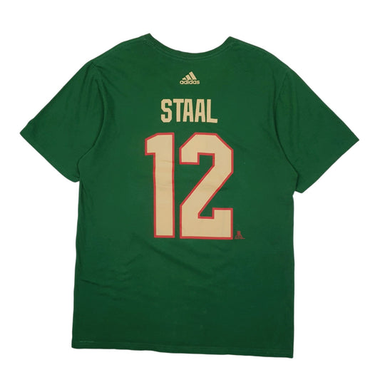 Mens Green Adidas NHL Minnesota Timberwolves Staal  T Shirt