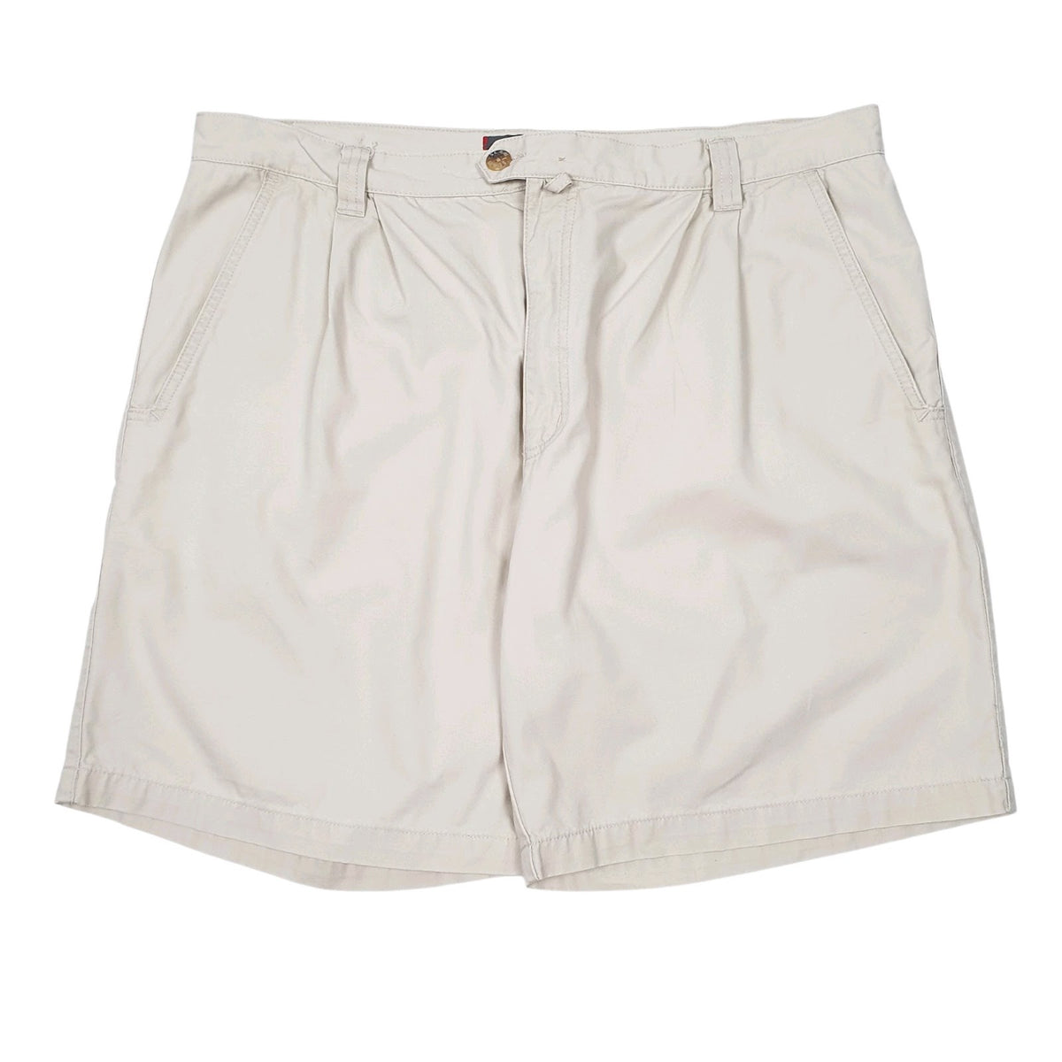 Mens Cream Slam Pleated Denim Shorts