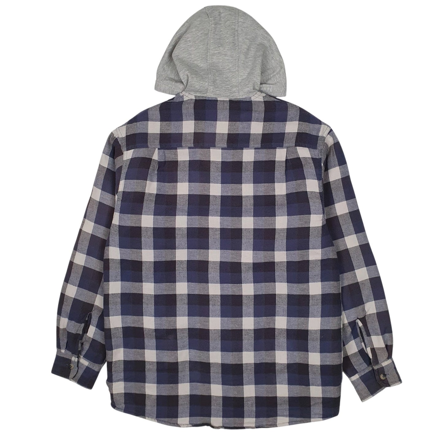 Mens Blue Wrangler Shacket Hoodie Plaid Windbreaker  Coat