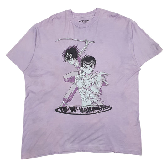 Mens Pink Crunchyroll Anime Yu Yu Hakusho Ghost Files Short Sleeve T Shirt