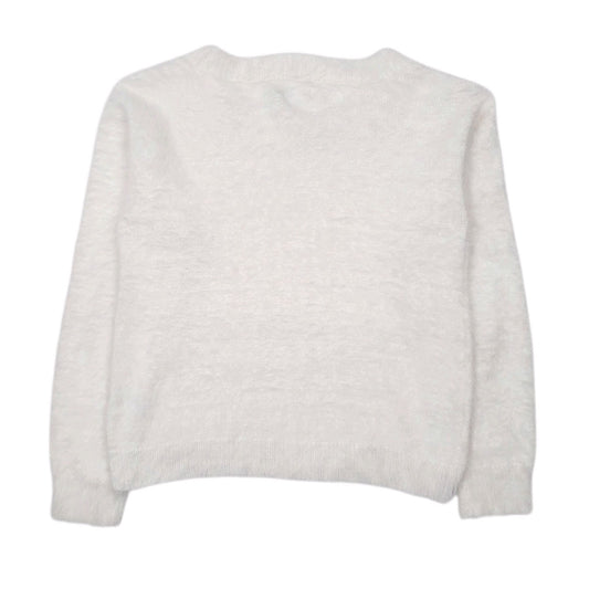 Womens White Marble Waltz  Crewneck Jumper