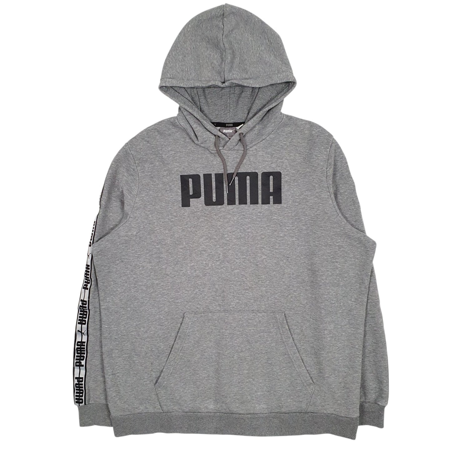 Mens Grey Puma Spellout Hoodie Jumper