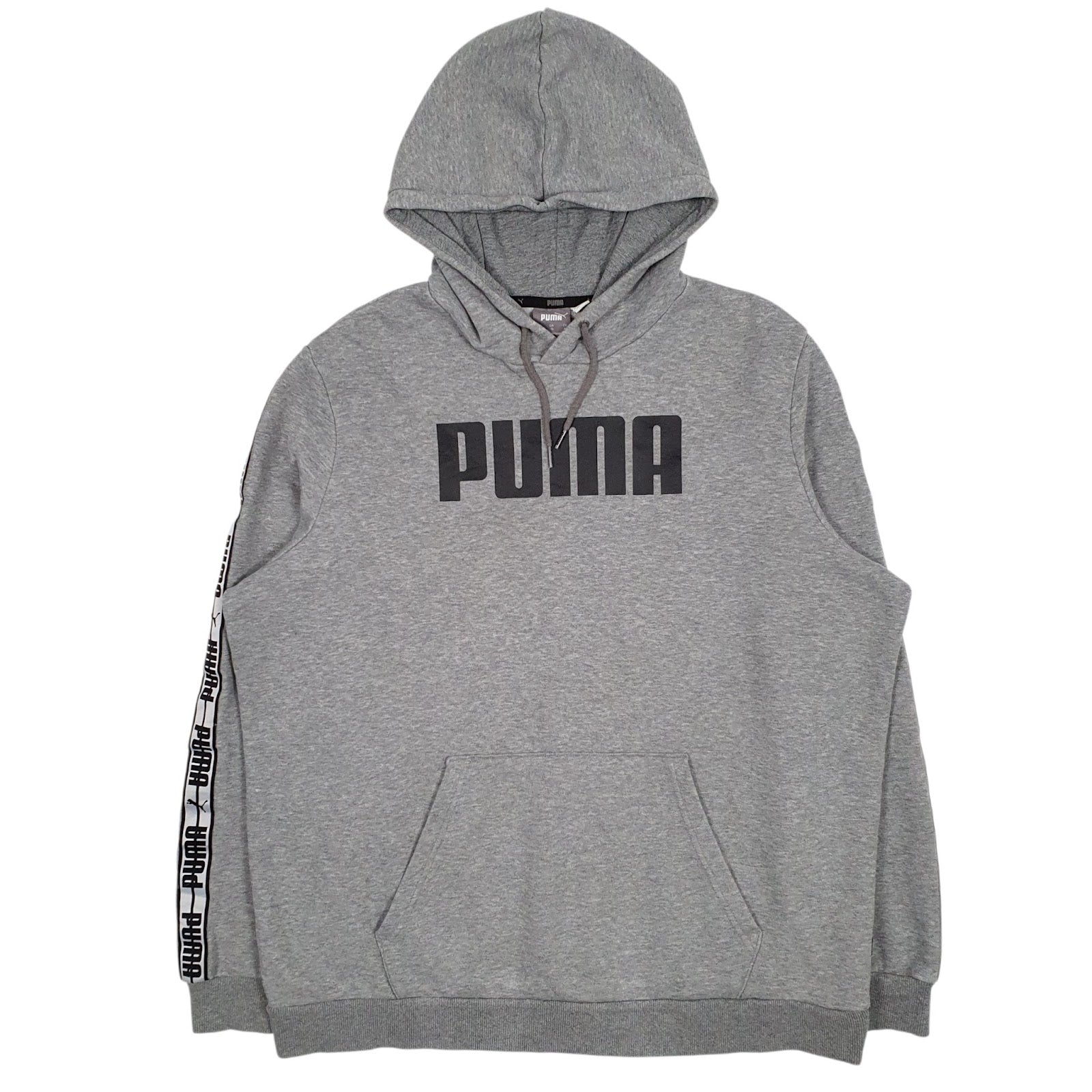 Mens Grey Puma Spellout Hoodie Jumper